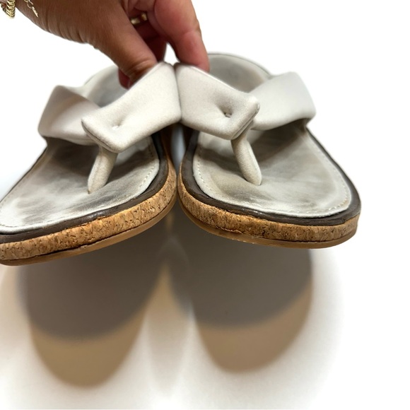 Rag & Bone Parque Thong Recycled Neoprene Flip Flop Sandals Off White Cork Sole - Picture 6 of 13